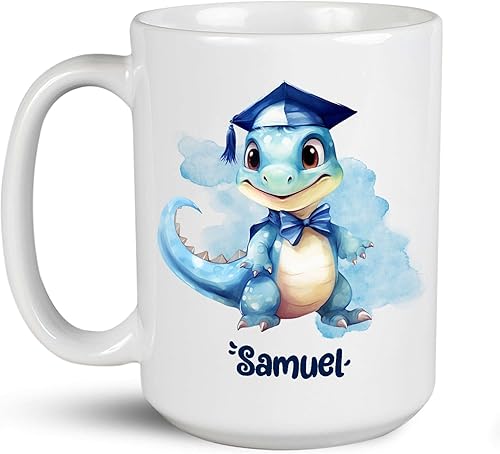 Miniatura 8 de Taza personalizada de dinosaurio para tocar la guitarra, taza de té de dinosaurio personalizada con nombre, taza de café única de dinosaurio, regalo