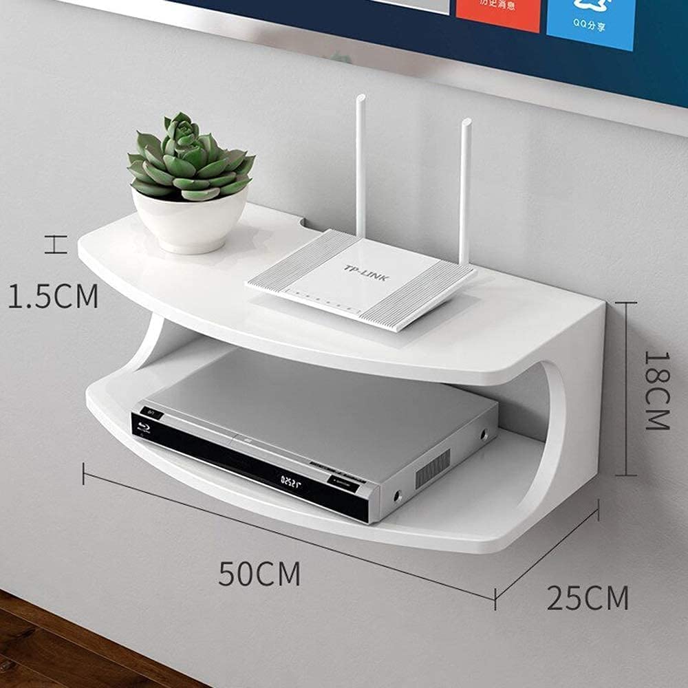 ❀❀❀Wifi-Router-Regal,Desktop-Deko-Box, Aufbewahrungsbox for kabellose Router – 1 Ebene, moderne schwebende TV-Konsole zur Wandmontage for DVD-Player/Kabelboxen/Router/Fernbedienungen/Spielekonsolen, f