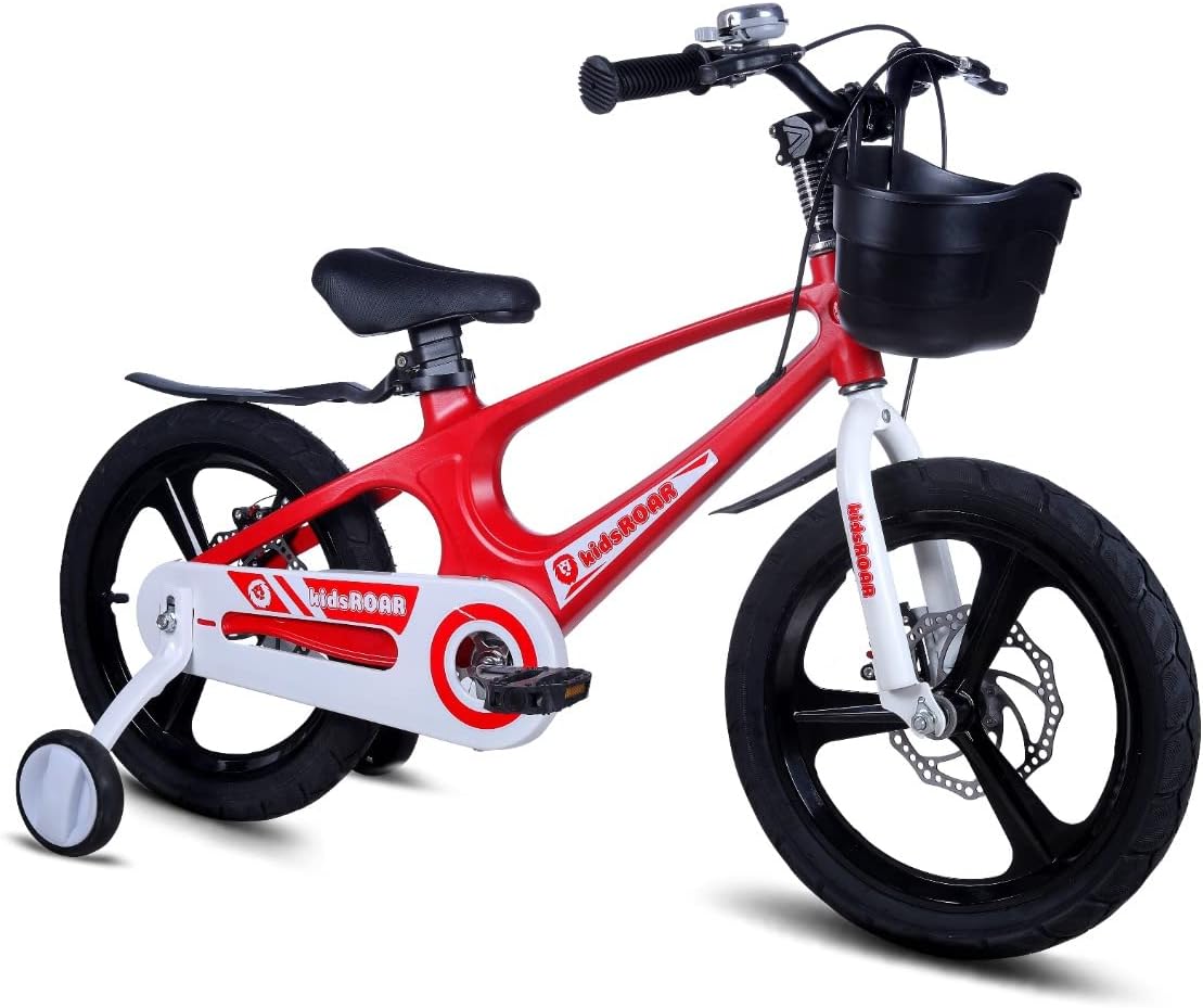 KidsROAR Cycle for Unisex Kids (2 to 7 Years) with Alloy Magnesium Frame (8 Inches) , Wheel Size 16T / Inches - Lifetime Frame Warranty, Adjustable Handlebar (Red)