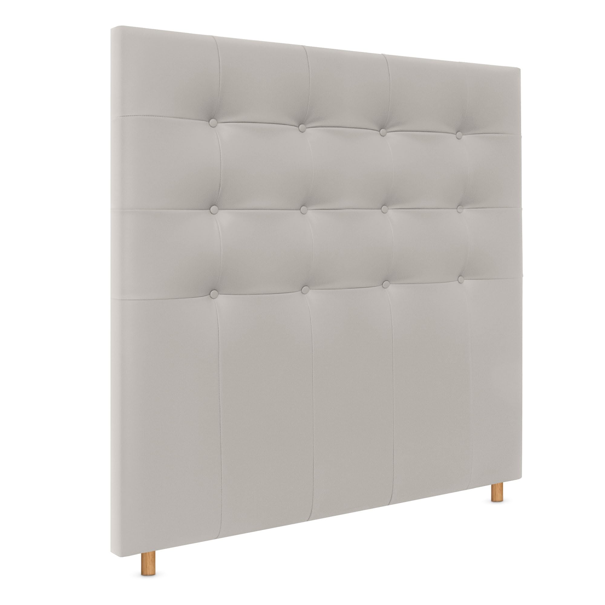 DHOME Cabecero Capitoné hasta el Suelo Cabezal 8cm tapizado ACUALINE Tela y Polipiel para Cama Dormitorio (160x120cm (150/160), Polipiel Blanco Hueso)