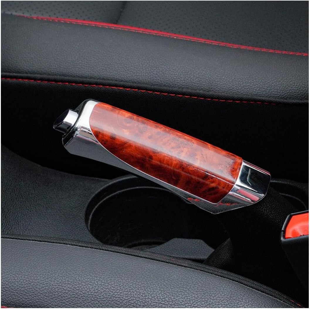 Cwmqa A/Mahogany Cwmq Crbon Fiber Hnd Brke Cover For Lnd Rover Freelnder 2 2010–2012,Cr Hndbrke Cover,Nti-Slip Hnd Brke Grips Sleeve Hndbrke Lever Interior Ccessories,