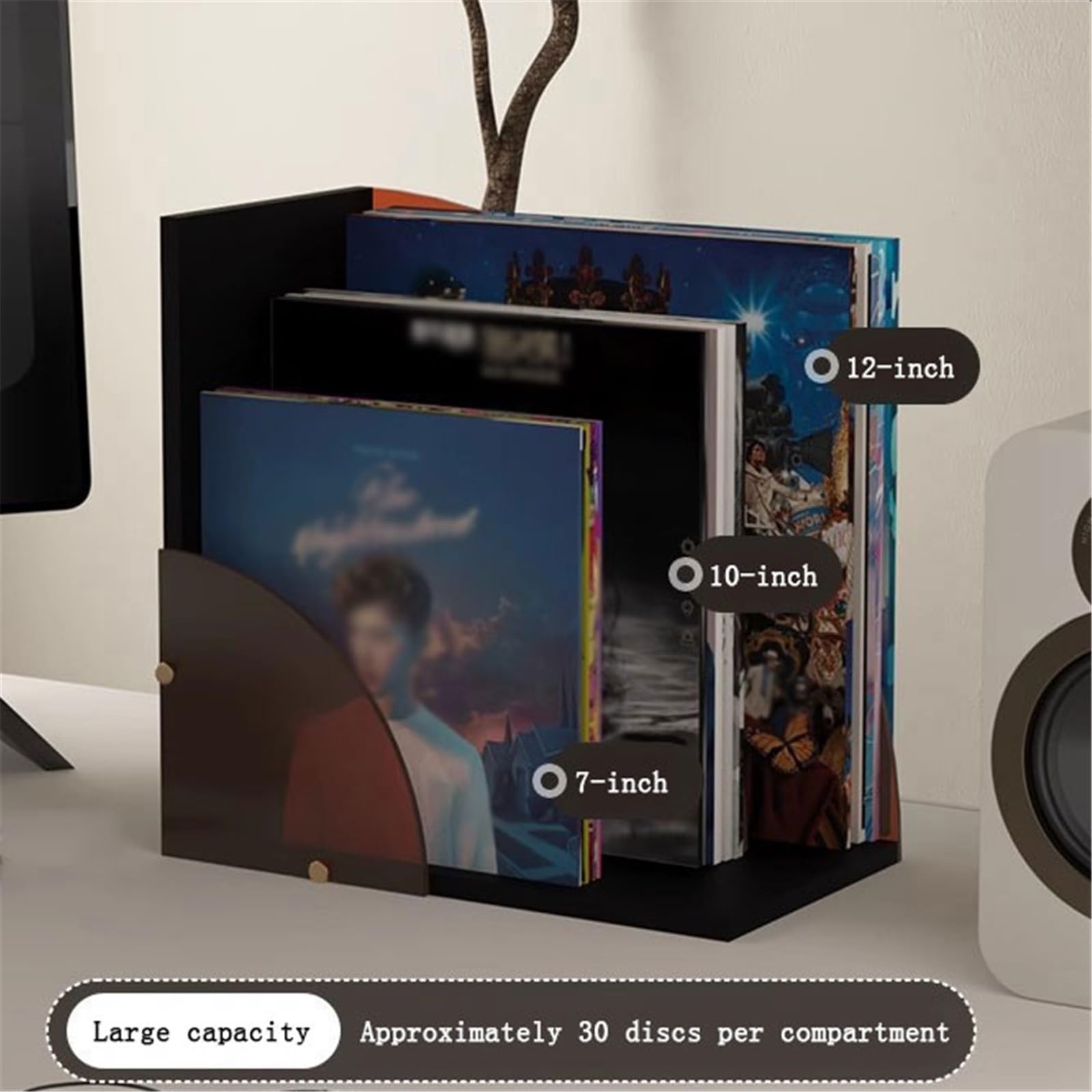 Stojak na płyty CD Stojak na płyty winylowe w kształcie wachlarza, akrylowy, kreatywny, do przechowywania i eksponowania płyt CD