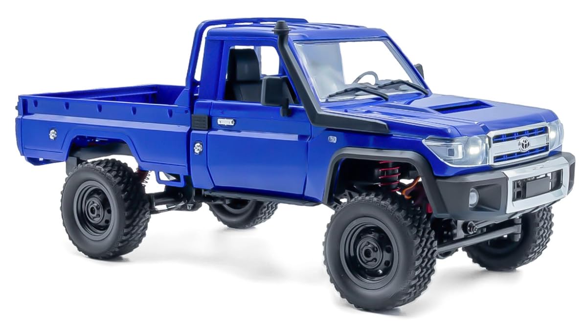 Coche teledirigido resistente 1:12 – Toyota Land Cruiser Pro RC Auto 4WD para exteriores con sistema de iluminación LED, 30 minutos de tiempo de conducción, vehículo todoterreno, coche