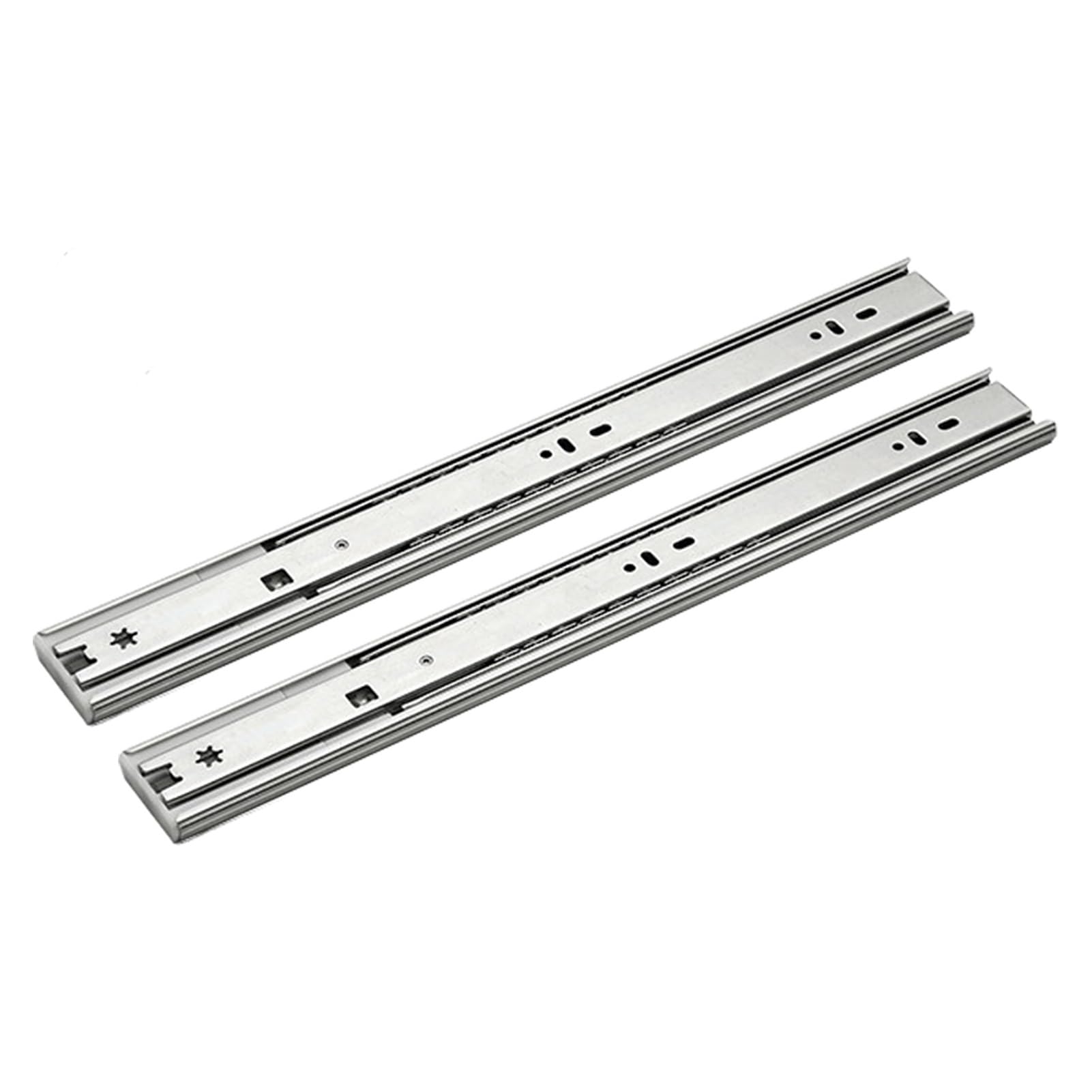 1 Coppia di Guide per Cassetti a Estrazione Totale a 3 Pieghe, Guide a Sfera, Chiusura Ammortizzata, Guide di Scorrimento Laterali, Portata 45 kg(18in/45cm)