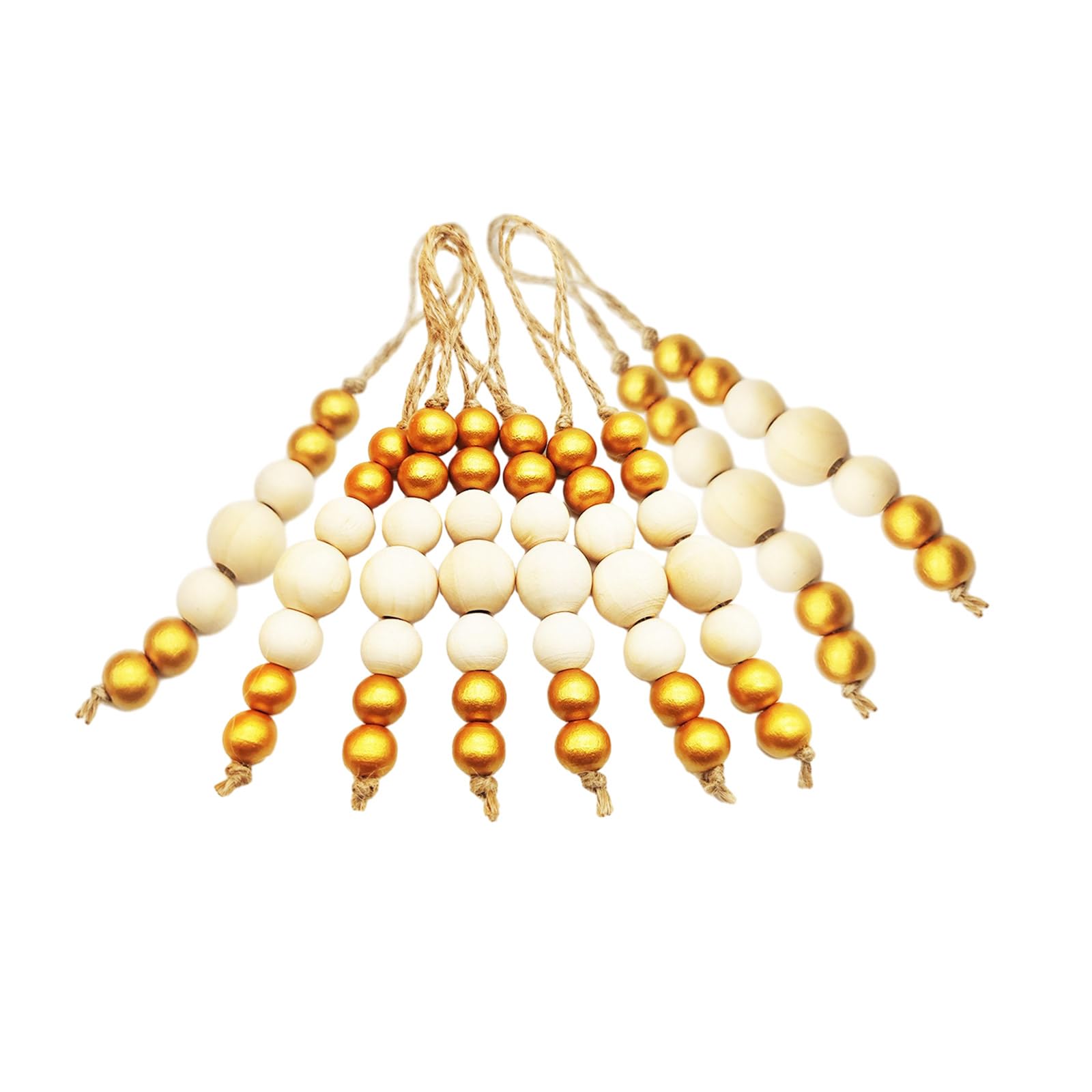 Buxuaaaa 9pcs Christmas Wood Beads Pendant for Christmas Tiered Tray Decoration Tree Hanging Ornaments Tree Decorations