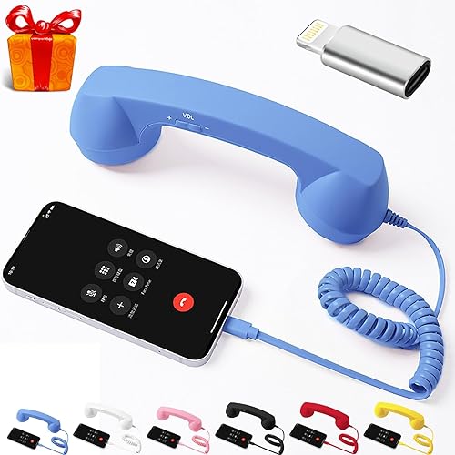 Auricular de teléfono retro, receptor de teléfono para iPhone, teléfono retro tipo C, con cable, receptor de mango fijo para celulares,
