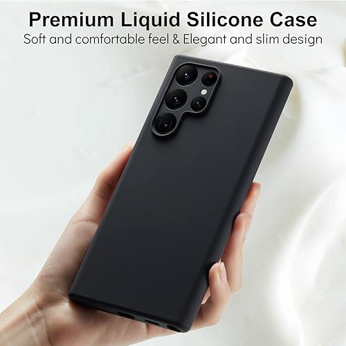 Miniatura 4 de Varikke Funda S22 Ultra de silicona líquida, Skin Touch Galaxy S22 Ultra, funda de goma de gel de silicona con forro de microfibra suave, protección