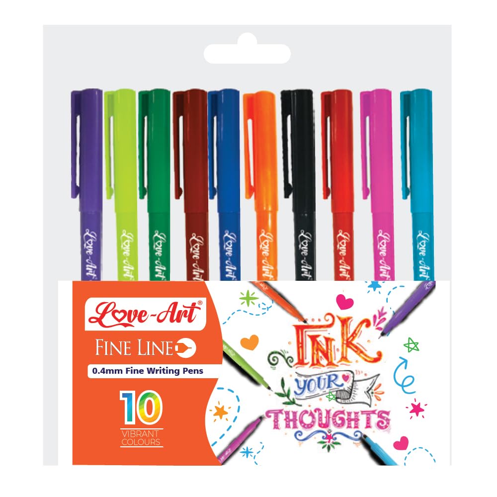 Artline Fine Line Fine Writing Pen|0.4Mm Tip Size|Smudge Free Pen|Comfortable Grip For Extra Smooth Writing|Ideal For Sketching|Doodling|Anime|Journal|Set Of 10 Vibrant Colors|Multicolor-image-26
