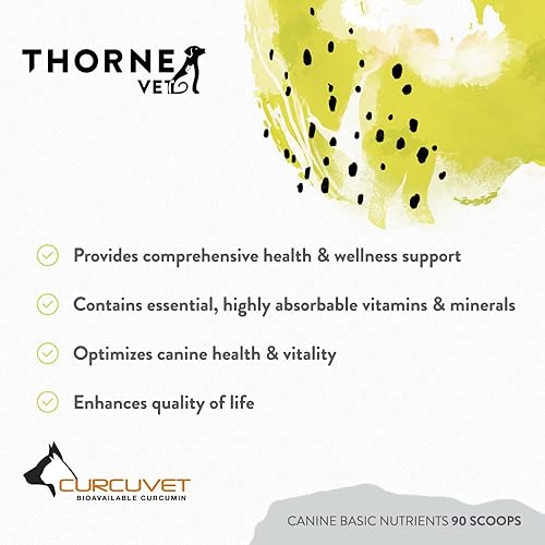 Miniatura 4 de ThorneVet Canine Basic Nutrients Powder - Soporte multivitamínico para perros, 90 cucharadas