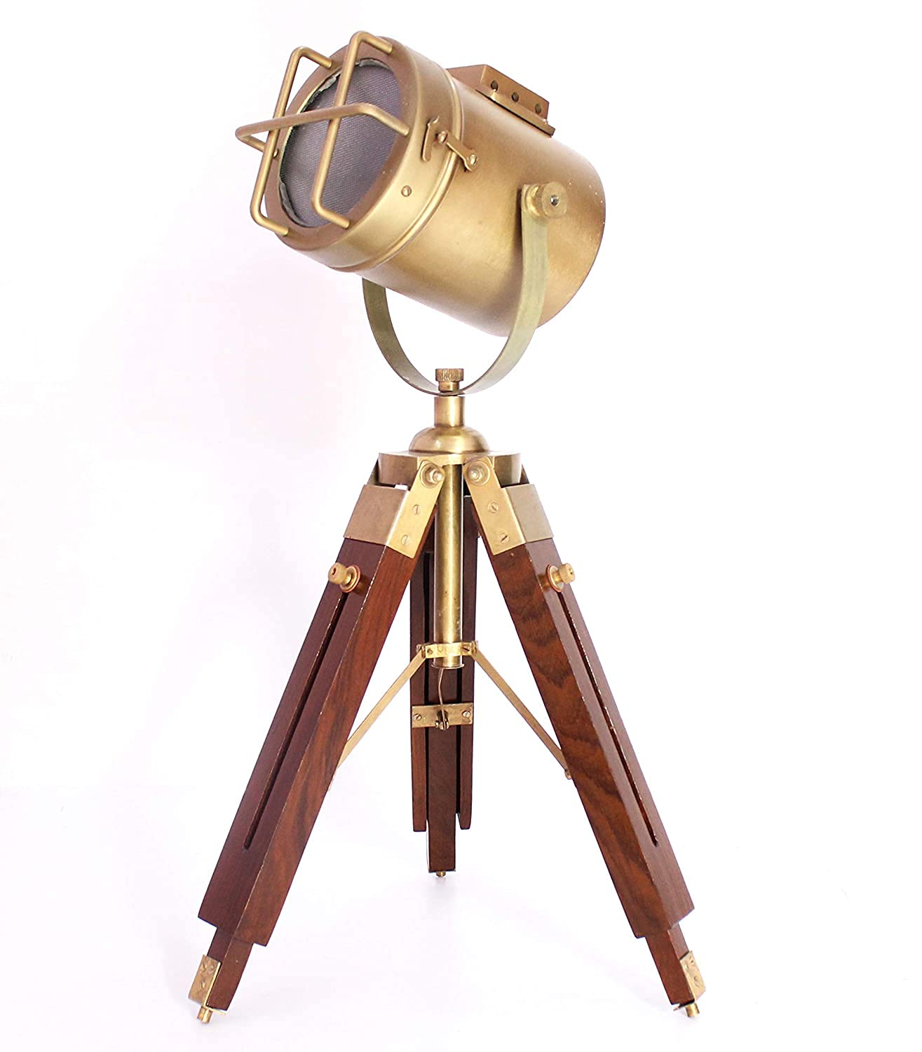 overseas mart vintage style unique handmade antique finish small desk lamp tripod floor light - brown stand lamp