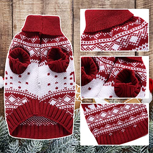 Knitted Pet Jumper, Soft Winter Dog & Cat Coat, Xmas Sweater, Clothes for Small Medium & Large Pets, Christmas Costume (Large - Image 3
