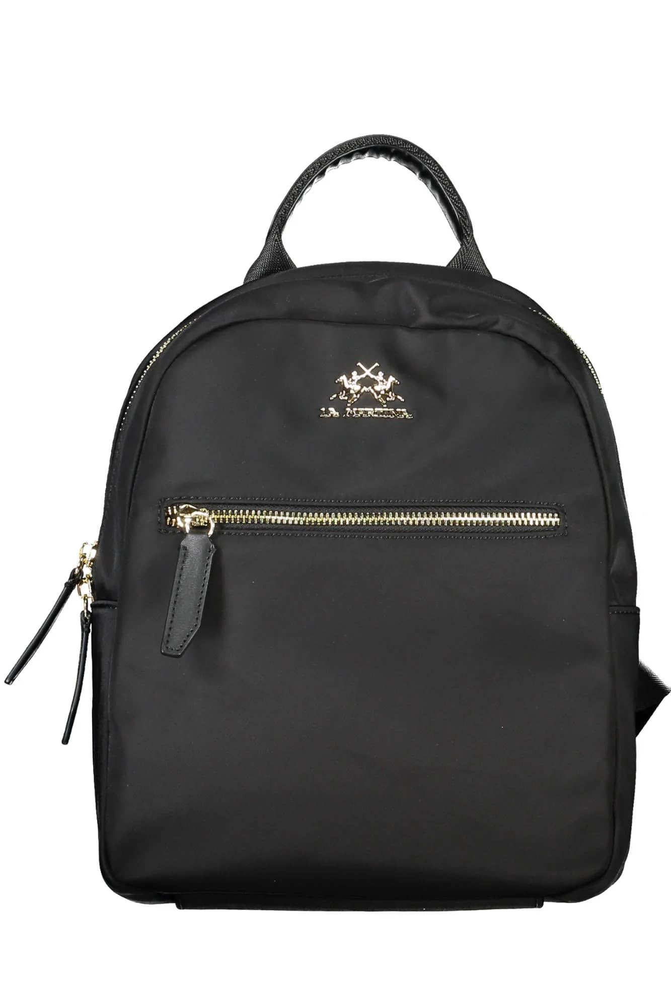 La MartinaBlack Nylon Backpack, Black