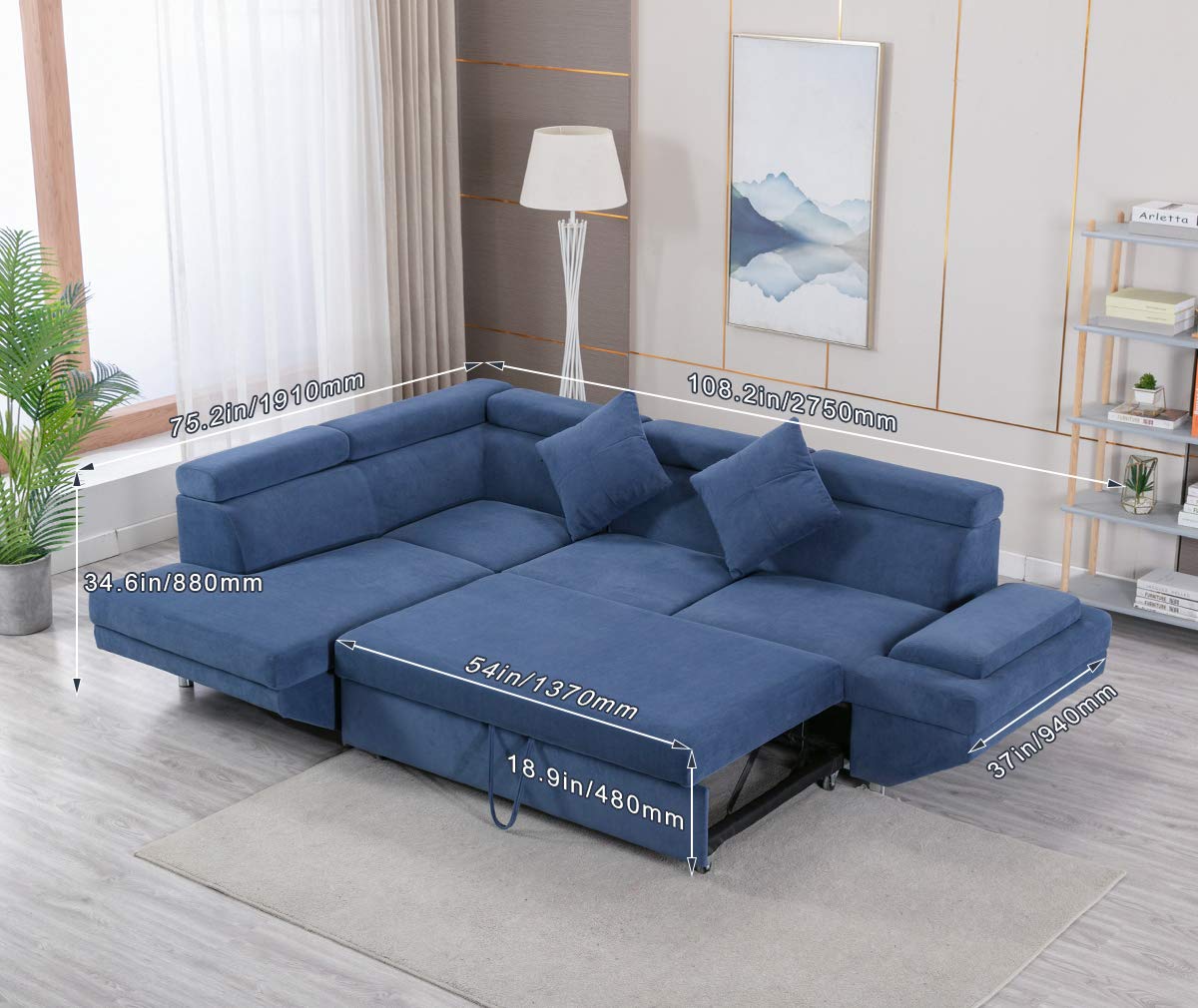 Buy FDW Sleeper Sofa Bed Sectional Sofa Futon Sofa Bed Sofas for Living Room Furniture Set