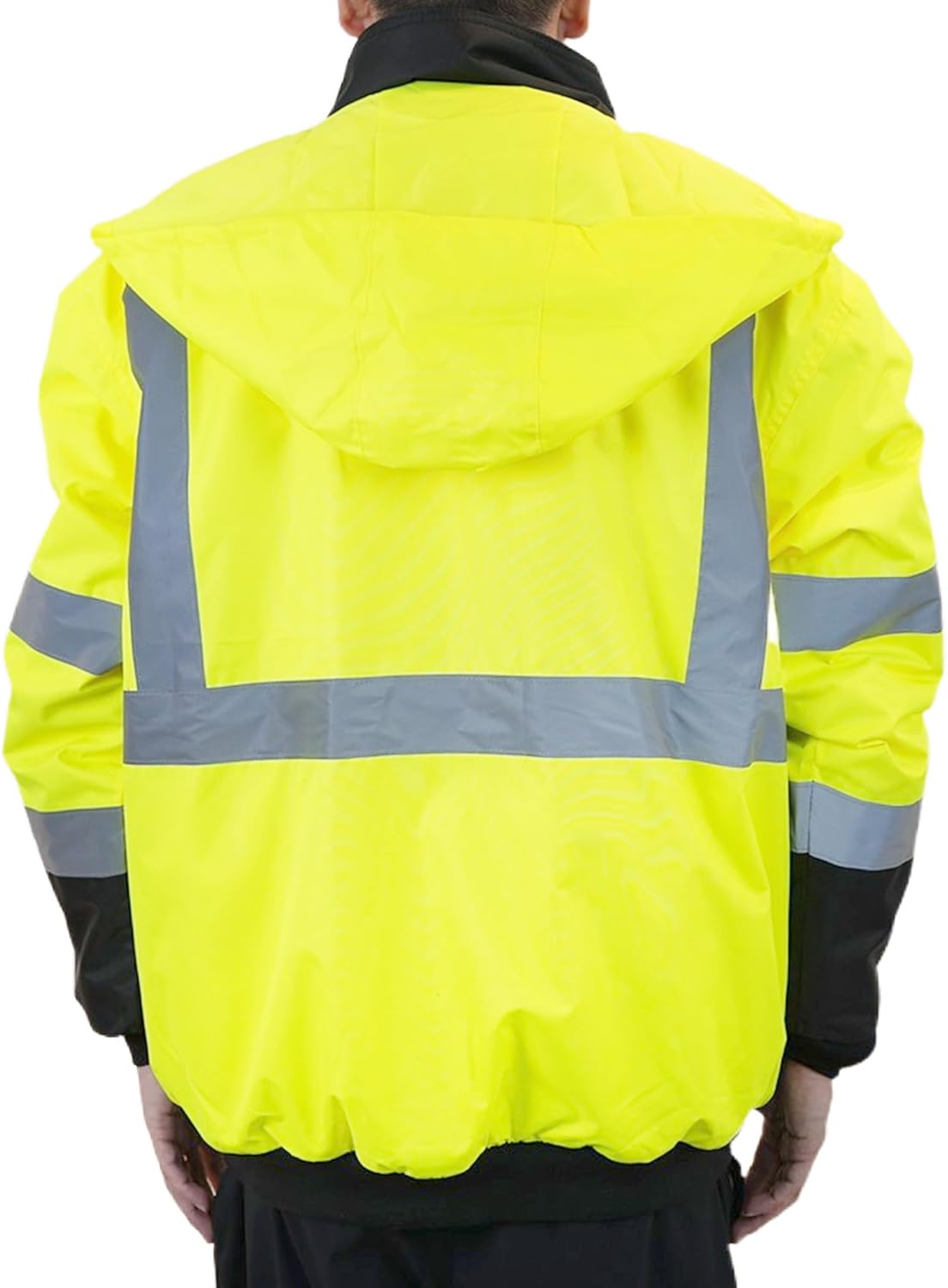 PAFESTER High Visibility Reflective Safety Jackets for men 300D Oxford 100% Waterproof Thermal Rain Coats for Cold Weather - Image 2