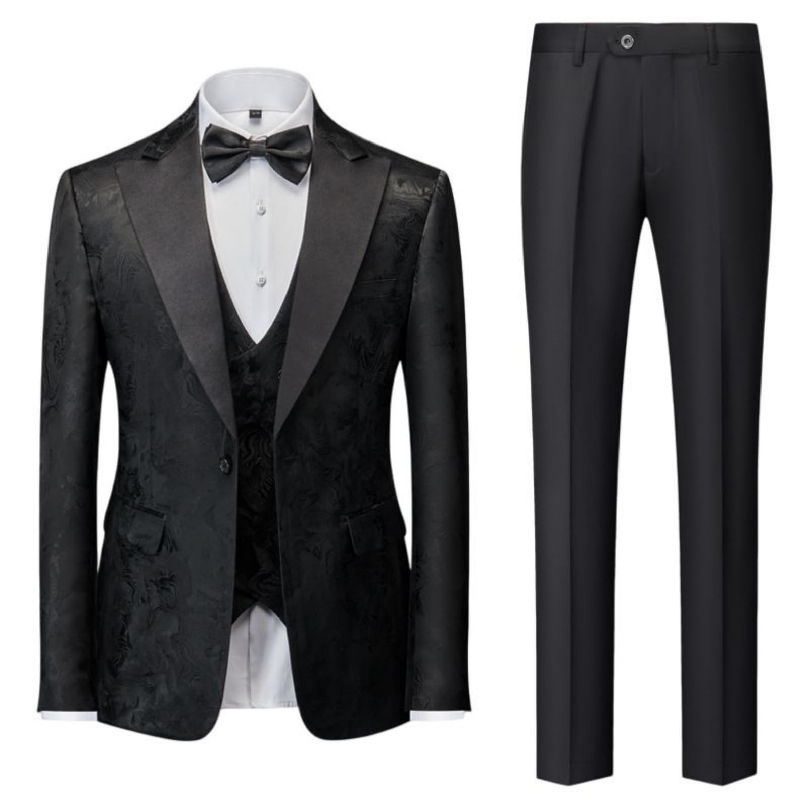 Completo da uomo slim fit con blazer e pantaloni con un bottone, per matrimoni, feste e affari