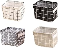 Vista 3 de Fabic - Cesta de almacenamiento para bebé, cesta de dormitorio universitario para maquillaje, libro de 7.9 x 6.3 x 5.5 pulgadas, paquete de 4