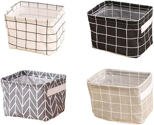 Miniatura 3 de Fabic - Cesta de almacenamiento para bebé, cesta de dormitorio universitario para maquillaje, libro de 7.9 x 6.3 x 5.5 pulgadas, paquete de 4