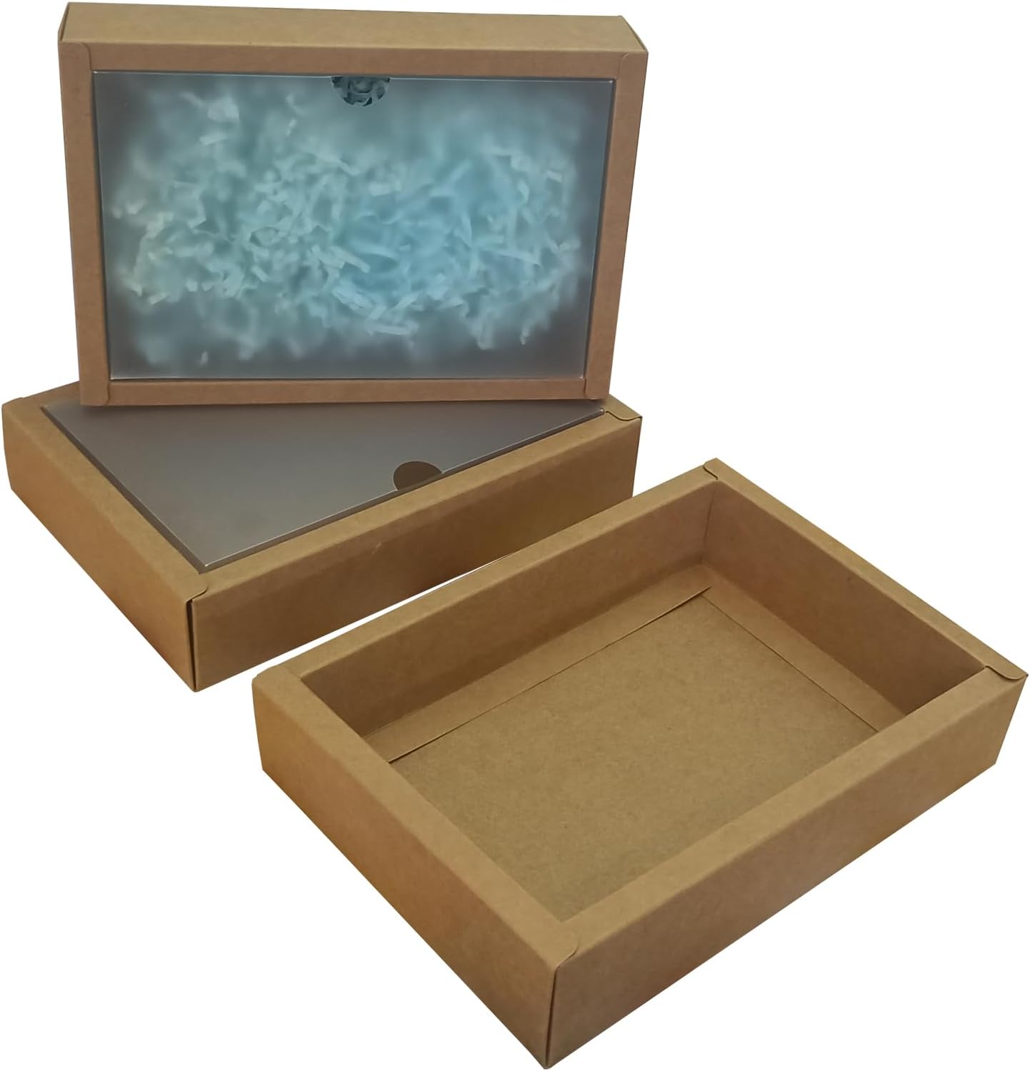 SULALIN 20Pack Small Rectangular Gift Boxes With Window Clear Lids, Cajas De Regalo For Presents,Bridesmaid Proposal Kraft Paper Gift Wrap Boxes,7x 4.7x 1.6 in Brown Boxes For Gifts (brown)
