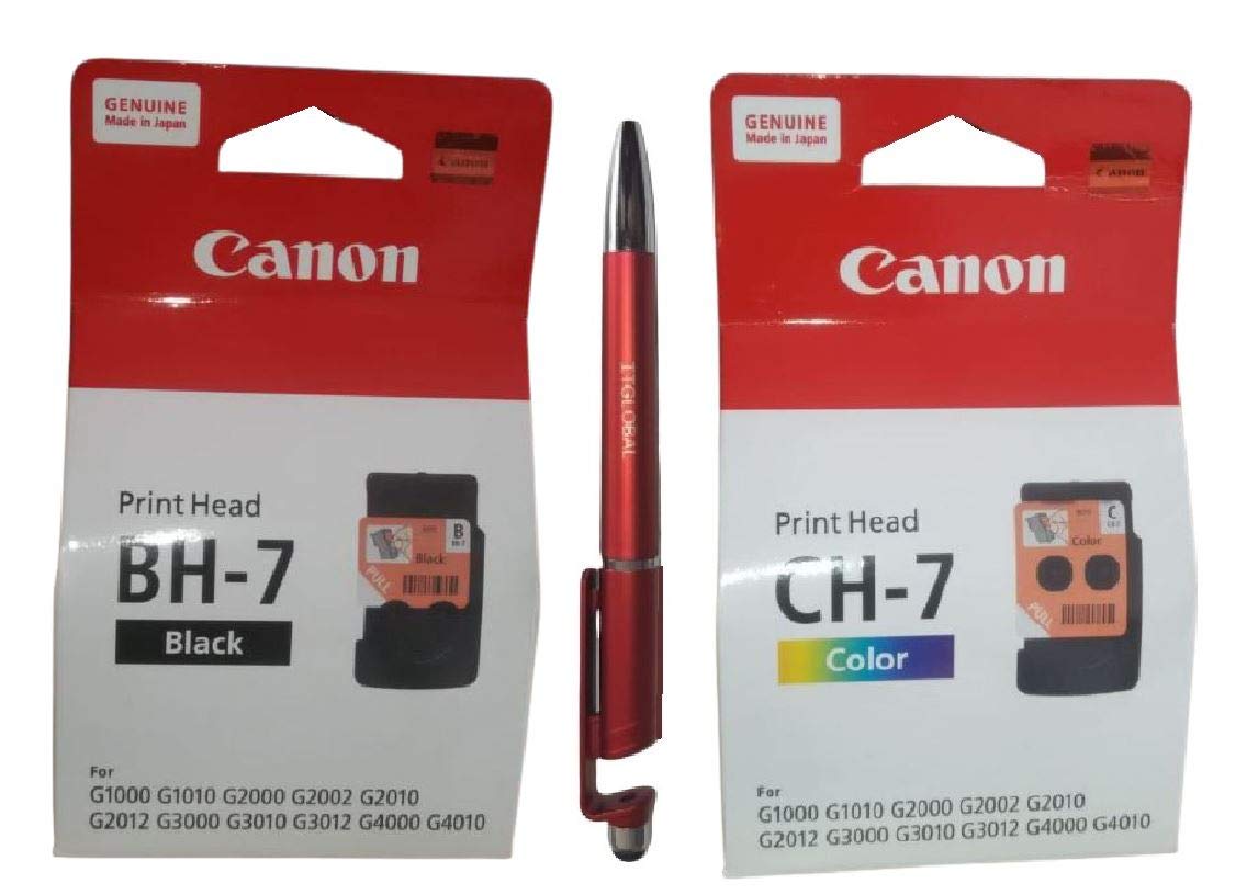Canon BH 7 Black & CH 7 Colour Printhead for Canon G1000 G1010 G2000 G2002 G2010 G2012 G3000 G3010 G3012 G4000 G4010 with ITGLOBAL 3in1 Mobile Stand, Stylus, Ballpoint Pen (Very Colors) (B091JW5516) Amazon Price History, Amazon Price Tracker