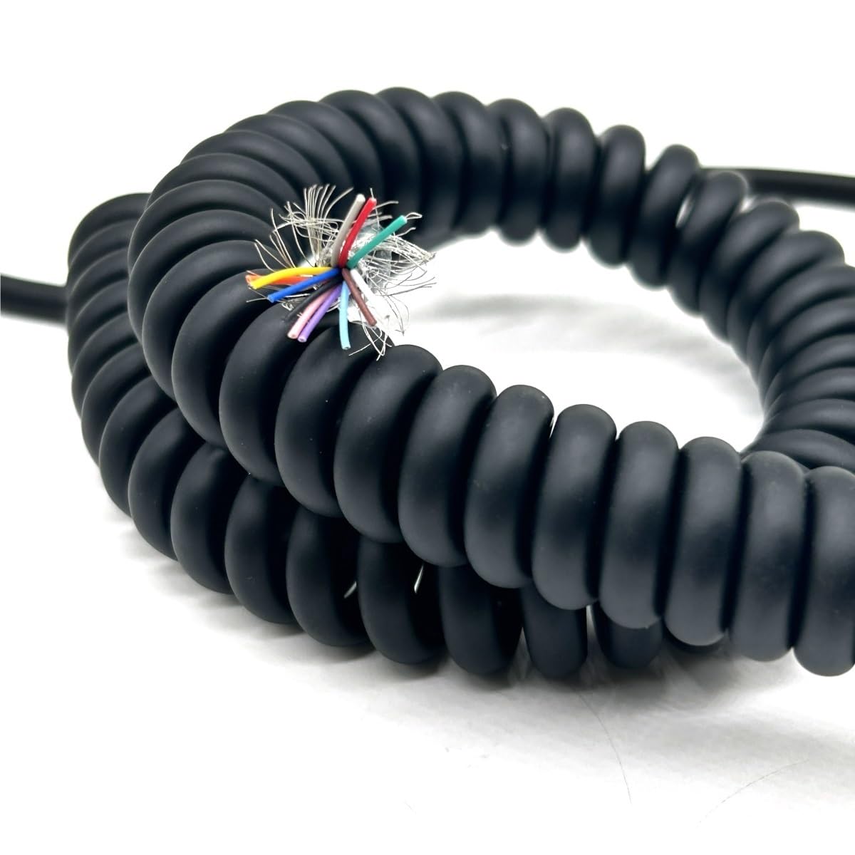 Wielobiegunowy poliuretanowy kabel spiralny 24 AWG rozciągany teleskopowy ekranowany 10 m elastyczny elastyczny (21 żył)
