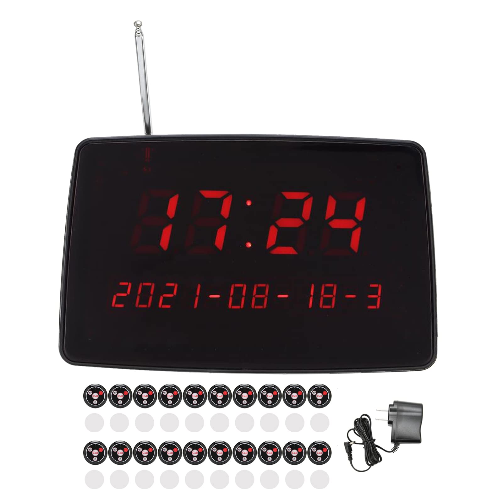 Restaurant Pager System, 20 Rechargeable Restaurant Buzzer Wireless Coaster Pager with Transmitter, Buzzer Beep Lineup Waiting Wireless Calling System for Food Trucks Restaurants Cafe Hospitals(#3)