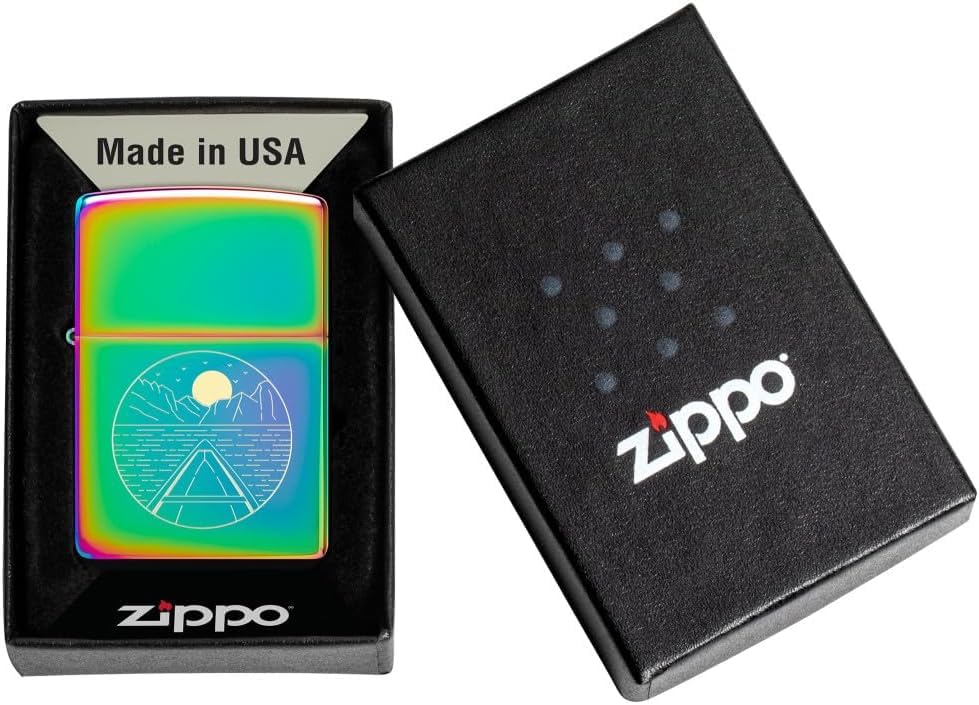 Encendedor Zippo personalizado con grabado en diseño Moon Canoe multicolor miniatura 4