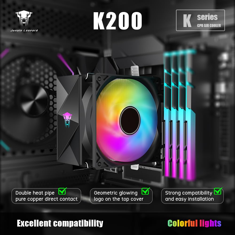 Jungle Leopard K200 Lot De 2 Ventilateurs De Processeur LED