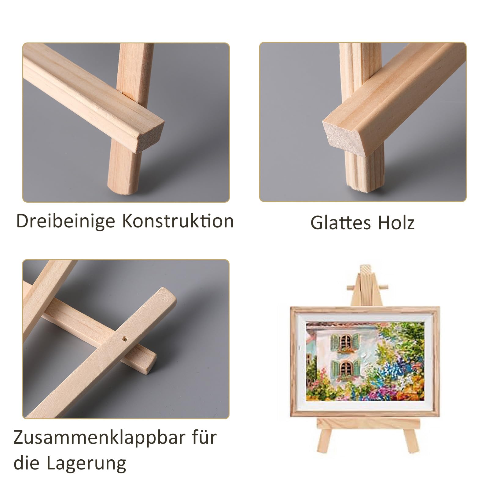 Chevalet De Bureau Petit Chevalet De Table En Bois De Hêtre 30Cm, Mini