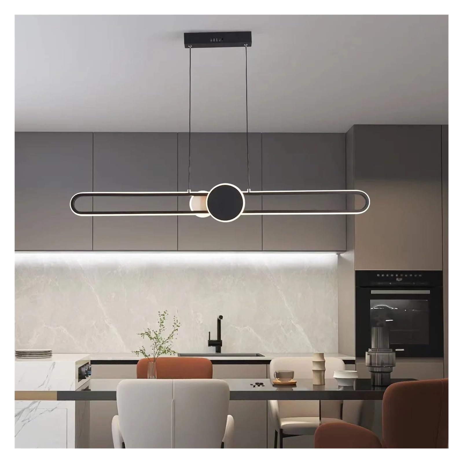 Lustre LED moderne à intensité réglable avec télécommande pour grande table à manger - 8