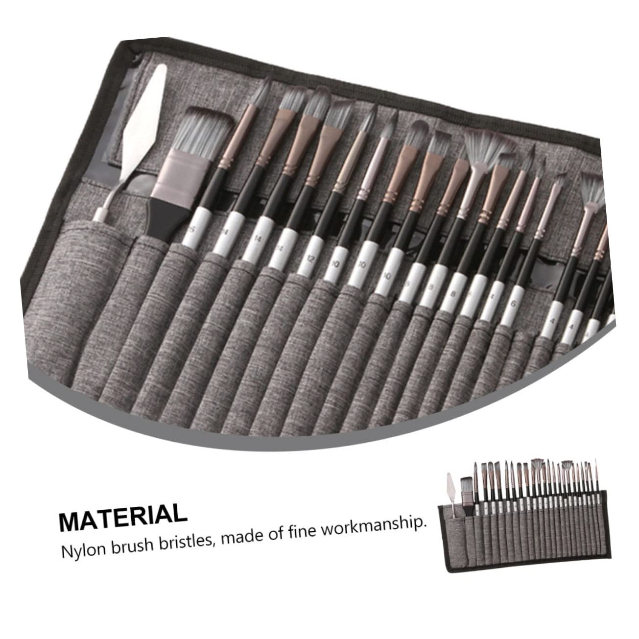 DOITOOL 24 Piezas Pinceles para Dibujo con Pinceles de Nailon para Pintura Acuarela Óleo y Pintura de Estudiante Adecuado y Dibujo de Estudiante