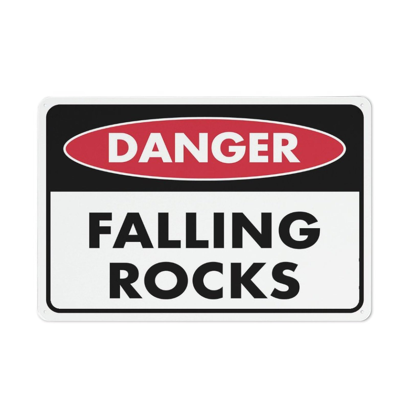 Danger - Falling Rocks Sign, 8x12 Inch Rustproof Aluminum Metal Sign, Multicolor