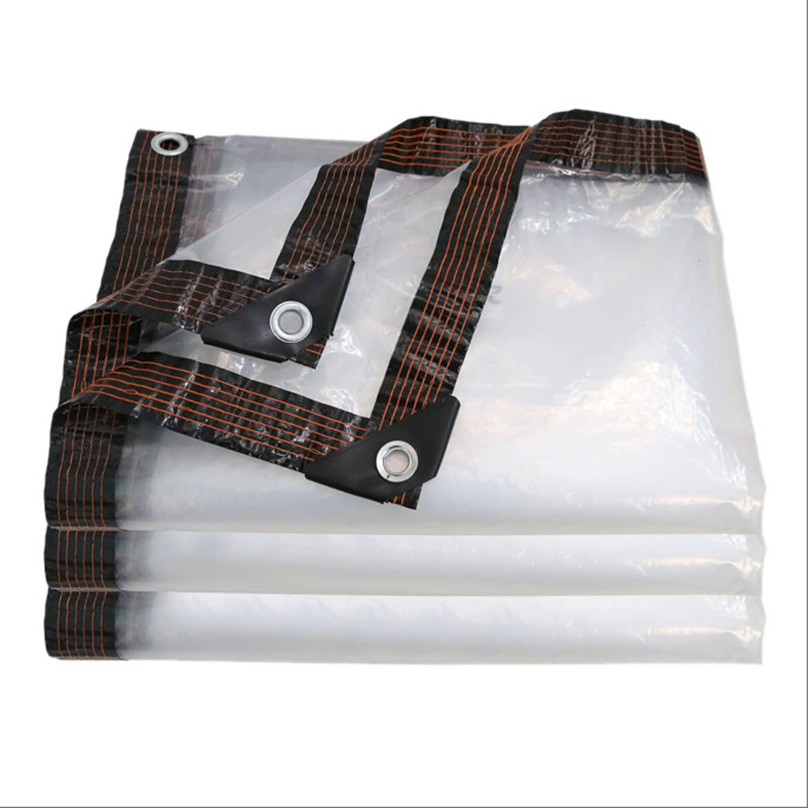 Clear Tarp Waterproof Pergola Cover, Outdoor Transparent Tarp Cover with Reinforced Edges and Eyelets, for Weather Protection, Greenhouse Covering, Patio, Balcony (5x5m)