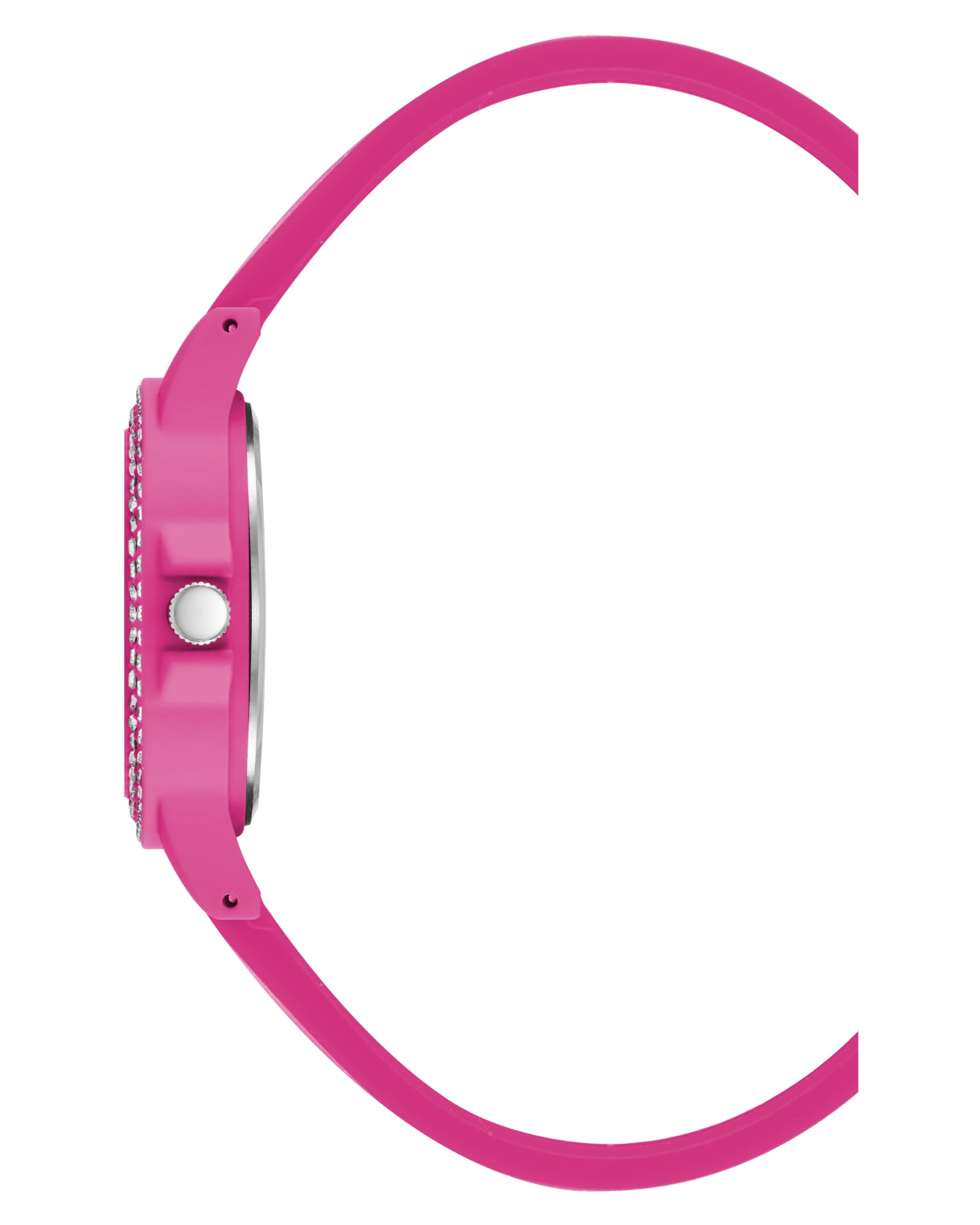 Steve Madden Orologio da donna con cinturino in silicone con cristalli autentici