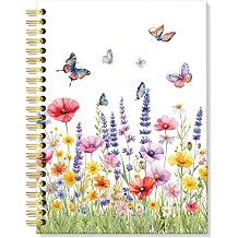 ERHACHAIJIA Watercolor Wildflowers Lined Spiral Notebook for Coworker