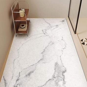 High-end Marble Rubber Loofah Quick-Dry Shower MatWhite1,60x90cm