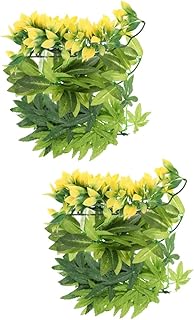 Ipetboom 6 Pçs Caixa De Estimação Escalada Rattan Lagarto Tanque Artificiais Para Anfíbios Répteis Terrário Folhas Ventosa Plantas Artificiais Terrário Plantas De Plástico Planta Falsa