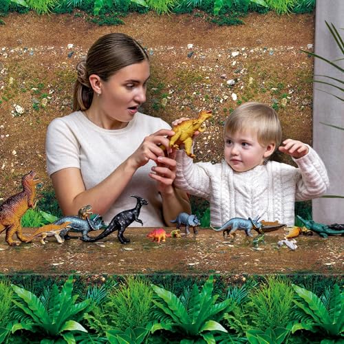 Image of Kochorie 100 Ft x 54 Inch Forest Path Plastic Tablecloth Roll Safari Dinosaur Jungle Table Cover with Cutter Box for Birthday Baby Shower Party Supplies