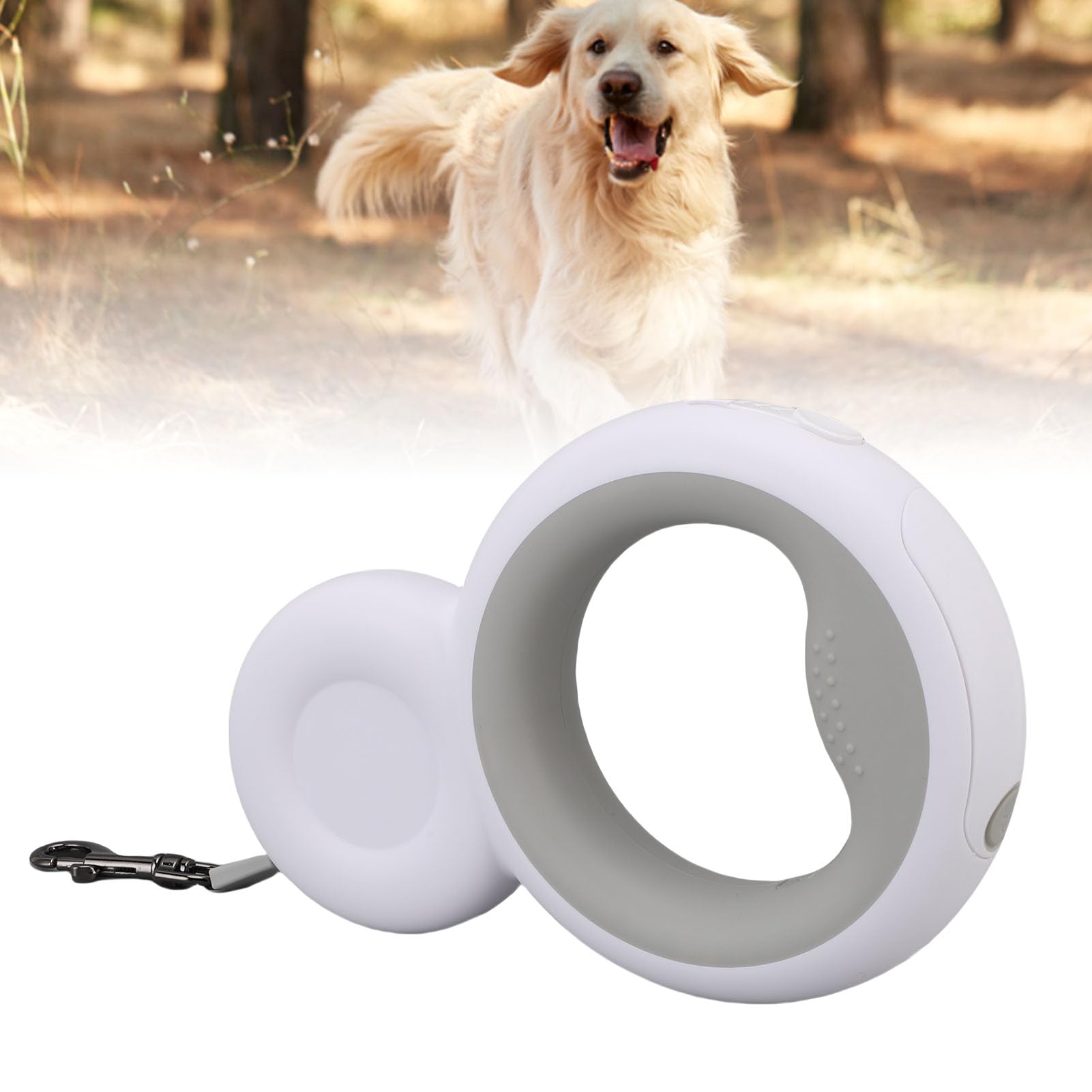 Laisse de Chien Rétractable avec Porte-sacs de Merde et Lumière LED, Laisse de Chiens Rétractable Lourde, Câble à Mâcher, Ruban Réfléchissant, Pas de Système Enchevêtrement, pour les Grands Chiens