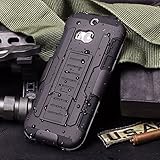 M8 Case, [Victorlan] HTC One M8 Robot Case, Future Armor Premium Belt Clip Holster Kickstand Rugged Hybrid Protective Cover Case For HTC One M8 Black Color