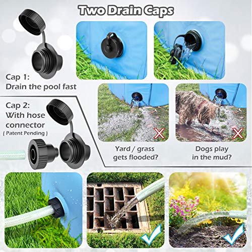 Jasonwell Foldable Dog Pet Bath Pool Collapsible Dog Pet Pool Bathing Tub Kiddie Pool for Dogs Cats and Kids (32inch.D x… - Image 3