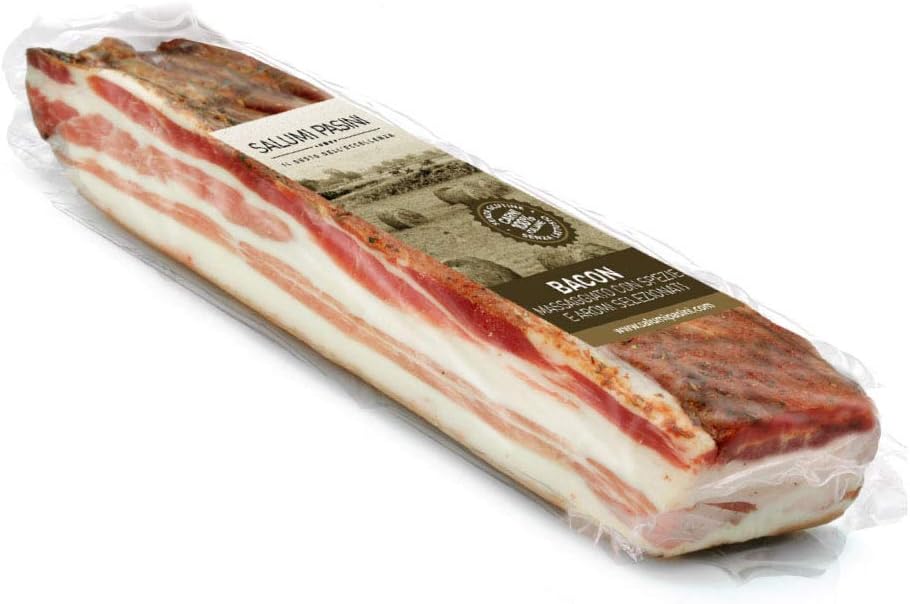Pancetta Affumicata | Smoked Bacon Slice | Italian Food by Salumi Pasini® | 250 gr | Gluten and Lactose free
