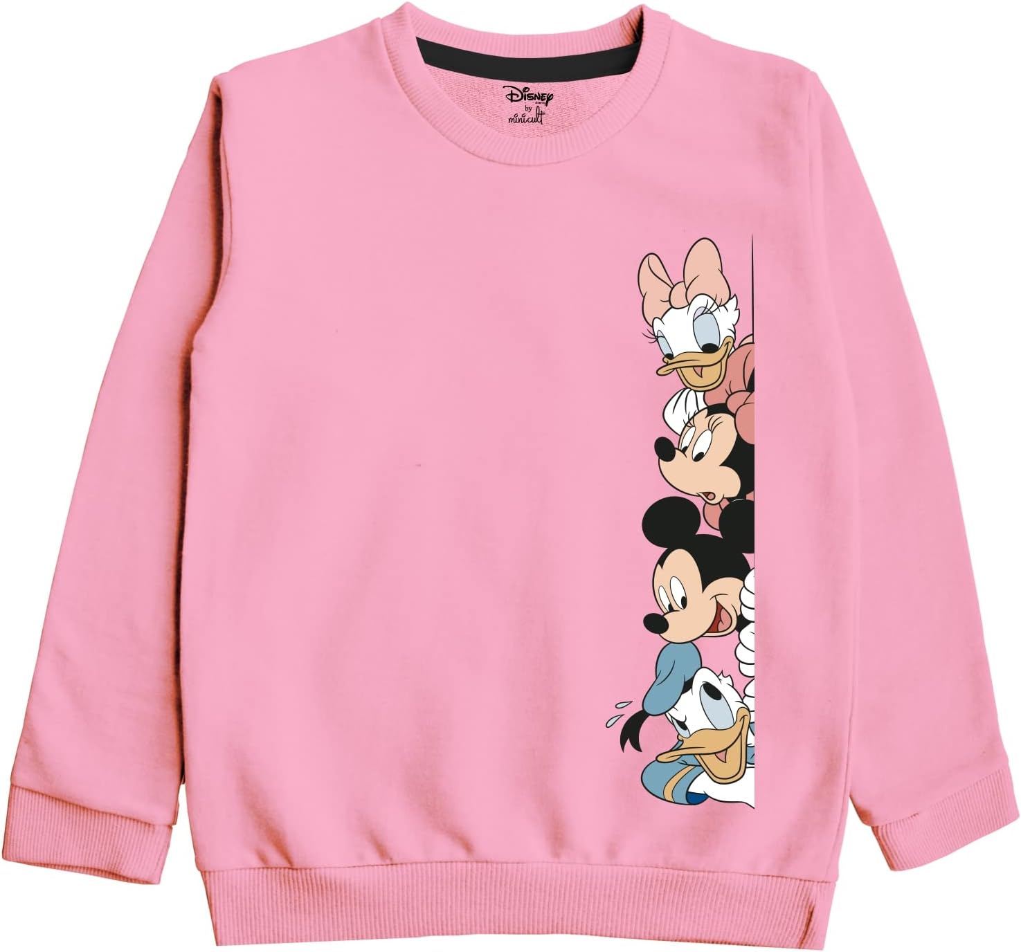 minicultDisney Mickey Mouse and Friends Regular Fit Character Printed Full Sleeve Sweatshirt for Boys and Girls(Red a40)(Pack of 1)