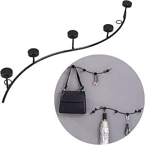 Wandgarderobe Mit 6 Haken - Metall Kleiderhaken Für Flur & Bad