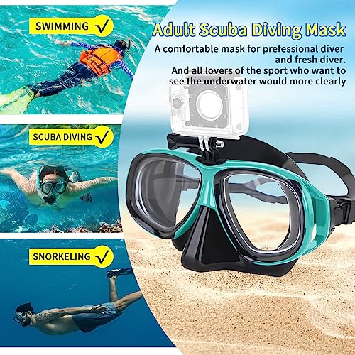 Equipo de snorkel para miopes iGym para adultos, máscara de buceo profesional con snorkel de silicona, antiniebla y montura para cámara desmontable miniatura 6