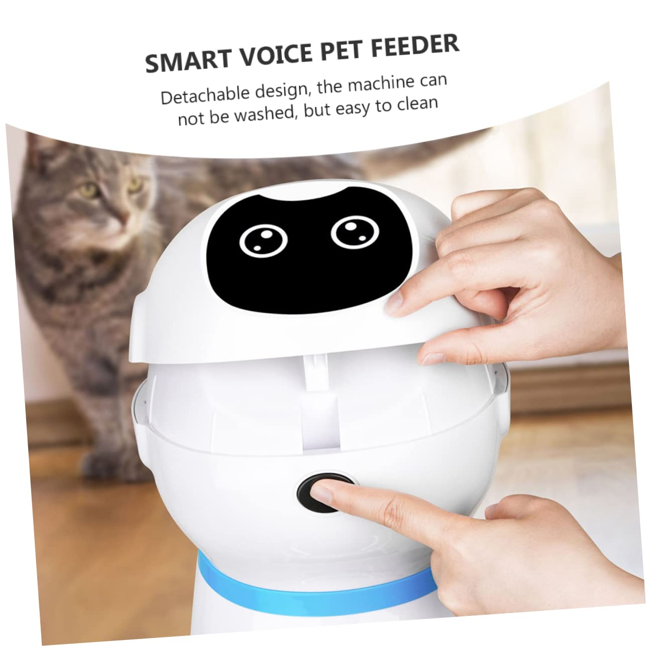 Yardwe Comedero Automático para Gatos con Temporizador Digital Programable, Capacidad 3.5l, Material Abs y Acero Inoxidable, Adecuado para Uso Doméstico Personal