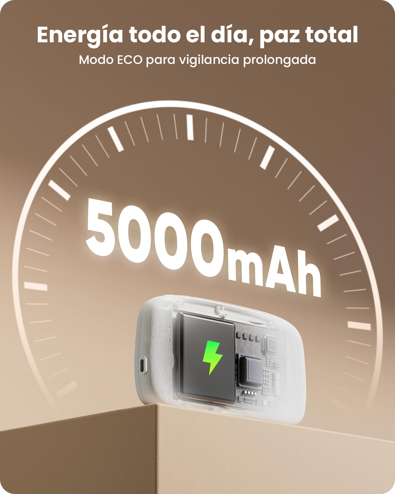 Babyphone cámara de 5 Pulgadas, 360°, Zoom 4X, visión Nocturna, Audio bidireccional, 5000 mAh, batería de recordatorio de alimentación, cunas, detección de llanto VOX sin WiFi, detección de