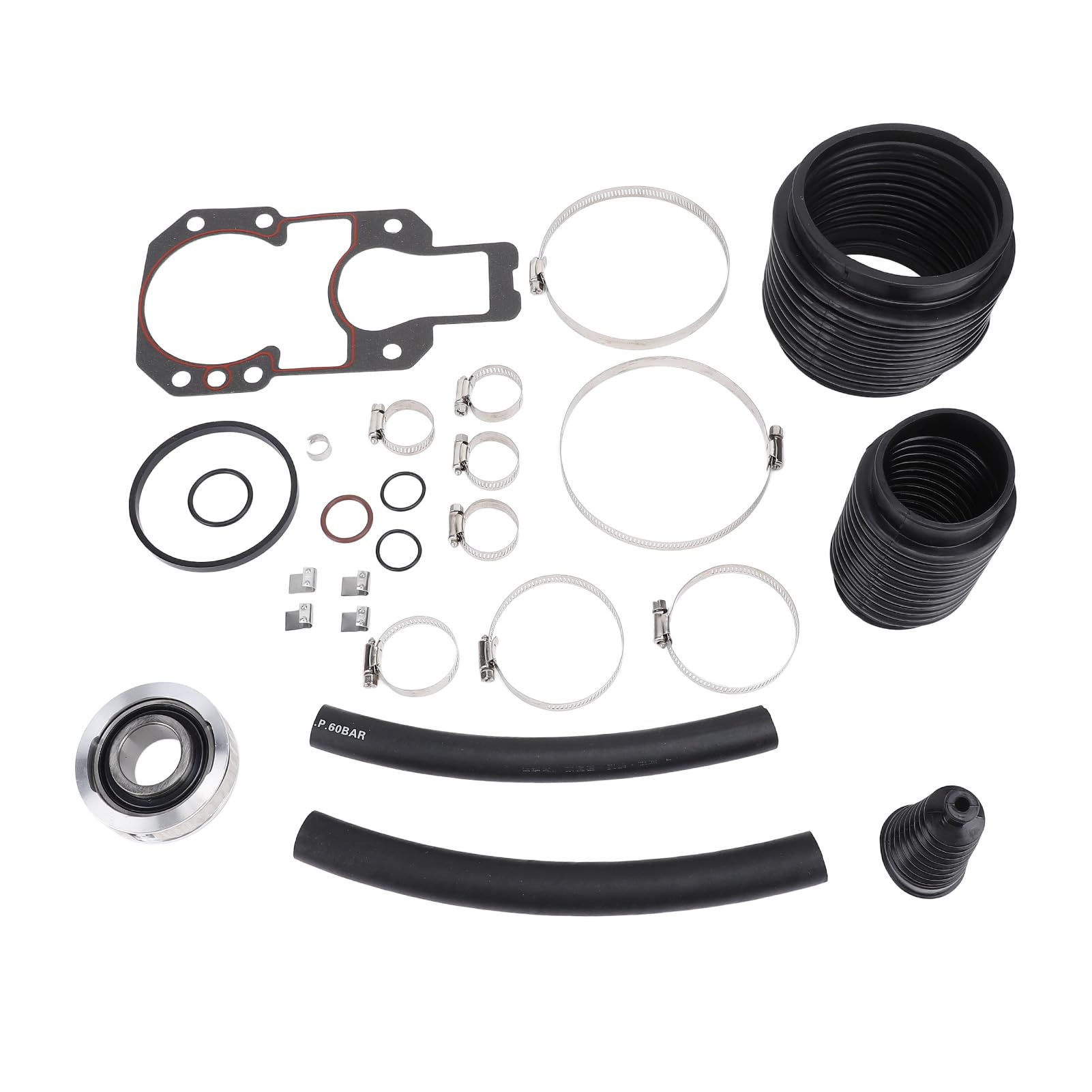 Kit de Fuelle de Sello de Espejo de Popa, Reemplazo de Rodamiento de Cardán, Caucho de Grado Marino, Acero Inoxidable para Barcos Mercruiser Alpha One Gen 1
