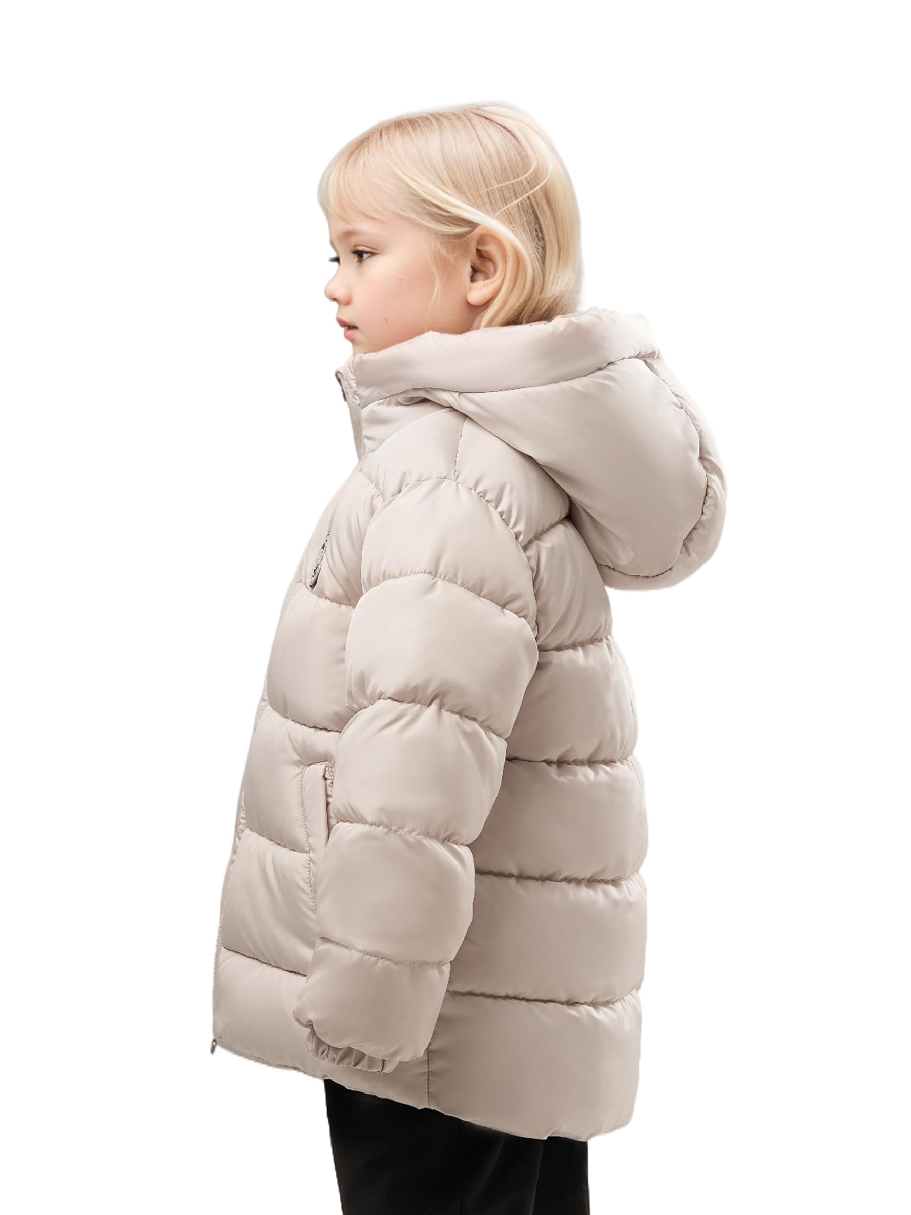 SOLOCOTE Cappotto invernale per bambine Imbottitura sintetica resistente all'acqua Parka con cappuccio e fodera in pile