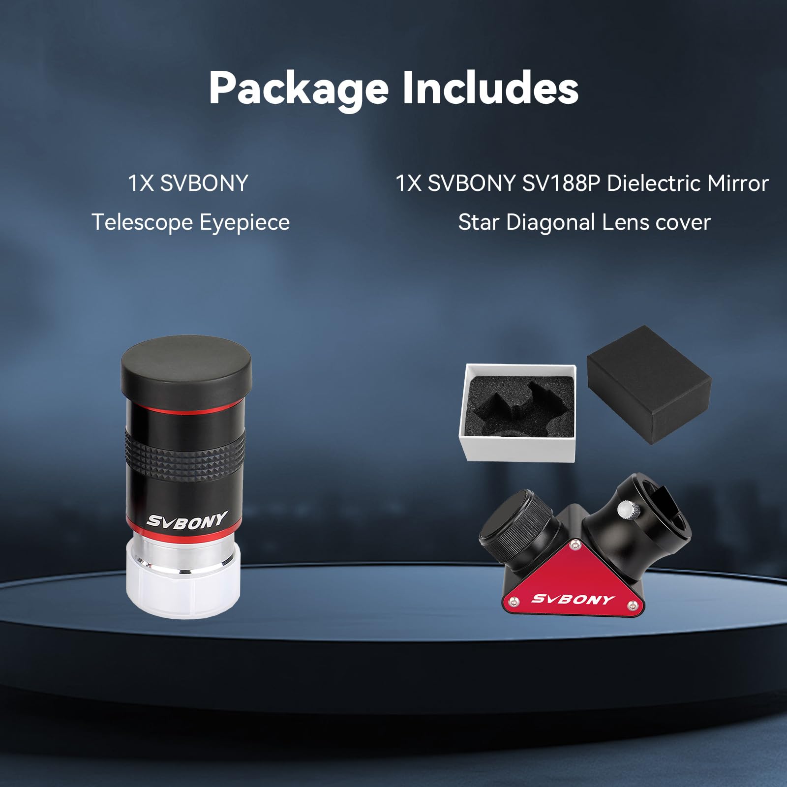 SVBONY Telescopio oculare ultra grandangolare da 68 gradi da 6 mm e SV188P 90 gradi Dielettrico a stella diagonale, 3,2 cm, accessori per telescopi astronomici visivi