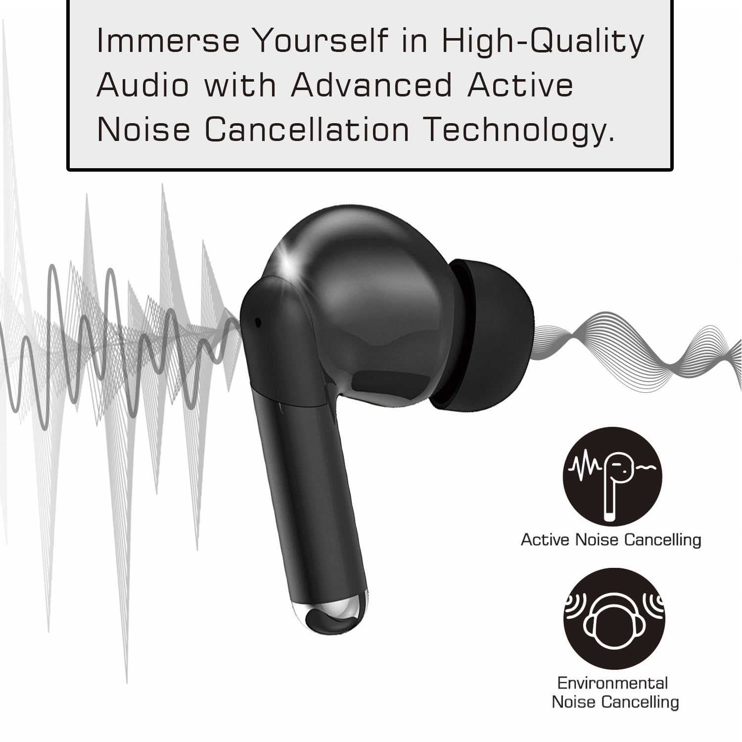 Maxell Auriculares inalámbricos con cancelación activa de ruido, tecnología ANC y ENC, 22 horas de reproducción, sonido inmersivo